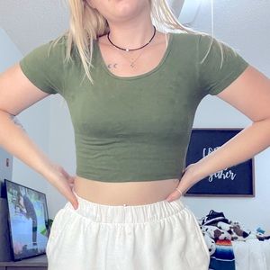 Green Crop Top